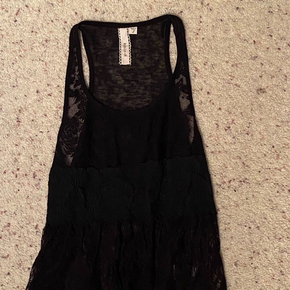 Robin-K Black Lace Tank Top -Small EUC